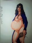 belly_bulge belly_expansion black_hair inflation milf pregnant zero-thl