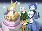  anthro breasts cake canine cute digimon female fox furry krystal lagomorph male nude pussy rabbit renamon star_fox the_cake_is_a_lie video_games yawg yiffmasters 