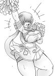  1girl 1girl alternate_costume big_breasts breasts cheerleader impossible_clothes king_of_fighters miniskirt pom_poms pose shermie short_hair skirt 