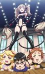  4_girls anime breasts cleavage collar hentai slave thighhighs 