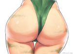  1girl ass bodypaint cammy_white camouflage capcom close-up green_leotard highleg highleg_leotard hips huge_ass leotard pov_ass revision simple_background solo speh street_fighter thigh_gap thong_leotard wedgie white_background wide_hips 