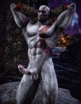  1boy 3d abs erect_penis erection god_of_war human kratos male male_only muscle muscles muscular naked nude offering presenting_penis showing_penis solo_male standing teasing yaoi 