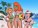  big_breasts cameltoe erect_nipples family_guy glasses lois_griffin meg_griffin swimwear thighs 