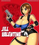  big_breasts breasts darkknightstrikes gun jill_valentine resident_evil resident_evil_3 solo weapon 