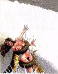 big_breasts breasts budd_root cavewoman cavewoman_(series) meriem_cooper nude peril struggle tentacle wet