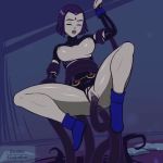  1_girl 1girl anal anal_penetration anal_sex ankle_boots boots bouncing_breasts breasts dc dc_comics dcau double_penetration exposed_breasts female forehead_jewel gif half_demon leotard pussy raven_(dc) sex short_hair spread_legs superheroine suspended_in_midair tagme teen_titans tentacle tentacle_sex tentacles torn_clothes torn_leotard vaginal vaginal_penetration vaginal_sex zelamir 