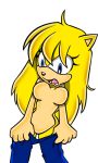  clean clean_nude furry hedgehog oc original_character pants partially_clothed sonic_the_hedgehog white_background yellow 