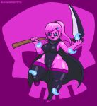  1girl breasts female_only grim_reaper halloween halloween_costume may_(melomor) may_(xmelomor24x) oc pink_skin pixel_art thick_thighs xmelomor24x 
