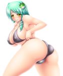  ass breasts cameltoe female harumi_(harumix) high_res highres huge_breasts kochiya_sanae love_bulge swimsuit touhou 