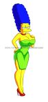 1girl breasts cleavage female_only full_body marge_simpson strike-force tagme the_simpsons white_background yellow_skin