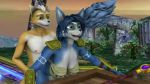  3d animated big_breasts bouncing_breasts clothed_female_nude_male doggy_position duo duo_focus ecstasy fox_mccloud from_behind from_behind_position gif humping krystal ruins star_fox tail vixen vulpine 