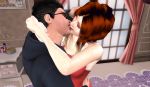  bonnie_wright ginny_weasley harry_potter hugging hugging kissing loyalservant red_hair 