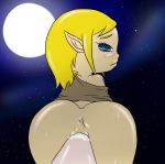  anus ass big_penis blonde_hair blue_eyes bluelimelight bottomless cum full_moon looking_back mila_(the_wind_waker) moon night penis pov pov_ass pussy the_legend_of_zelda the_wind_waker vaginal 