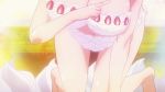  1girl :d all_fours animated animated_gif barefoot big_breasts breasts food food_on_body fruit gif icing kamiigusa_misaki large_breasts lipstick lowres makeup navel open_mouth pov pov_feeding sakura-sou_no_pet_na_kanojo short_hair smile strawberry 