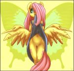  atryl bottomless butterfly cloth clothing cutie_mark equine female fluttershy fluttershy_(mlp) friendship_is_magic gap hair horse insect long_hair mlp my_little_pony navel nervous pegasus pink pink_hair pony pussy solo wings yellow_fur 