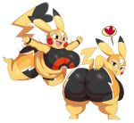  1girl alternate_costume ass big_ass big_breasts breasts chubby cosplay game_freak huge_ass huge_breasts impossible_clothes libre_pikachu looking_at_viewer looking_back mask nintendo pikachu pikachu_libre pokemon sssonic2 tail 