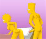  1boy 1girl anus ass bart_simpson breasts huge_penis incest lisa_simpson pussy spread_pussy the_simpsons 
