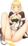  bad_id blue_eyes blush boots censored no_panties pussy short_hair spread_legs 