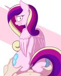  1boy 1girl alicorn anal anal_penetration anal_sex ass blush cutie_mark friendship_is_magic from_behind hands_on_ass horn human interspecies looking_at_viewer male/female male_human my_little_pony nude penis_in_ass pony princess_cadance tail three-tone_hair wings 