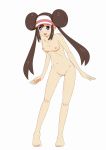  1girl barefoot blue_eyes blush breasts double_bun happy highres hydrangia long_hair mei mei_(pokemon) nipples nude open_mouth pokemon pokemon_(game) pokemon_bw2 pussy twintails uncensored 
