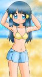  1girl beach bikini dawn hikari_(pokemon) pokemon pokemon_(anime) swimsuit 