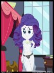  1girl blue_eyes breasts chastity_belt equestria_girls female female_only friendship_is_magic indoors long_hair long_purple_hair looking_at_viewer mostly_nude my_little_pony nipple_piercing no_bra piercing purple_hair rarity rarity_(mlp) solo standing topless 