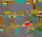  ball catty_(dumbo) circus comic disney dumbo elephant giddy_(dumbo) kissing mrs._jumbo_(dumbo) mrsjumbo prissy_(dumbo) pussy pyramid_(artist) sexy_ass surprised tail trunk trunk_grab 