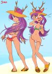  bikini bikini_top danessa_deer deer enchantimals fawn_deer purple_hair sandals tales_from_everwilde 