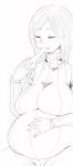  1girl breasts eating fat food highres huge_breasts mochi plump sweater wagashi 