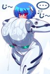  blush breasts cleavage curvy formal gigantic_breasts hips huge_breasts neon_genesis_evangelion pixiv_thumbnail raion-san rei_ayanami resized suit wet wide_hips 