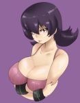  1girl big_breasts bracelet breasts cleavage gym_leader high_res highres jacky_(artist) jewelry large_breasts nail_polish natsume_(pokemon) nintendo pokemon pokemon_(game) pokemon_hgss purple_hair red_eyes 