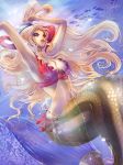  1girl big_breasts breasts cleavage fish fishman_island giantess hips jewelry large_breasts lips long_hair mad-y mermaid midriff monster_girl one_piece pink_hair shirahoshi underwater 