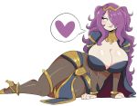  1_girl 1girl alternate_costume big_breasts bikini_armor breasts camilla_(fire_emblem) clothed cosplay female female_only fire_emblem hair_over_one_eye impossible_clothes jinu long_hair purple_hair revealing_clothes solo spoken_heart tharja_(fire_emblem) 