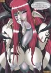  blush breasts circle_weird demon_girl futanari horns huge_breasts huge_nipples huge_penis lactation long_tongue open_mouth penis pointy_ears tongue translation_request 