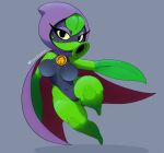  1girl 1girl breasts capelet green_shadow leotard looking_at_viewer medium_breasts monster_girl plant_girl plants_vs_zombies revealing_clothes 