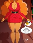  big_breasts cleavage clothes desk frostbiteboi head_out_of_frame powerpuff_girls sara_bellum shadow telephone 