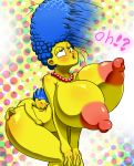  blue_hair blush breasts gotobeido hair huge_breasts marge_simpson milf nipples sex size_difference the_simpsons whoa_look_at_those_magumbos yellow_skin 
