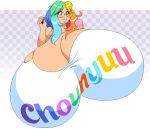  big_breasts breasts checkerd checkered_background female gigantic_breasts woot 