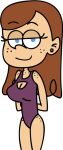  1girl 1girl bedroom_eyes erika_(tlh) looking_at_viewer one-piece_swimsuit the_loud_house 