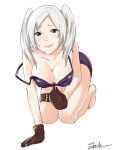  1girl alluring big_breasts bikini brown_eyes clothing feet fire_emblem fire_emblem_awakening fire_emblem_heroes gloves j@ck nipples_visible_through_clothing purple_bikini robin_(fire_emblem) robin_(fire_emblem)_(female) robin_(summer)_(fire_emblem)_(female) smile swimsuit twin_tails white_background white_hair 