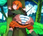  ass ass_grab boots forest gym_leader huge_ass looking_back natane_(pokemon) nature nintendo orange_hair panties pants_down pokemon pussy ryunryun shorts spread_pussy spread_pussy_under_clothes striped striped_panties tongue underwear 