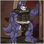   bara clothed erection furry gay male muscle muscular solo wolf  