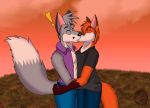  fox furry gay kissing male no_sex wolf 