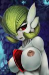  1girl big_breasts breasts female gardevoir green_hair hair large_breasts nintendo nipples open_mouth pokemon solo the_boogie theboogie video_games 