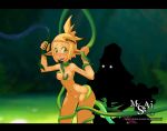 blonde_hair breasts elf evangelyne female green_eyes hair nude silhouette tentacle trbox wakfu