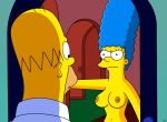  breasts homer_simpson marge_simpson nipples the_simpsons yellow_skin 
