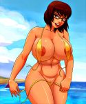  bikini breasts huge_breasts nipples ocean scooby-doo sky tagme thicc undressing velma_dinkley 
