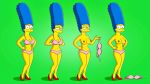  breasts green_background marge_simpson nipples tagme the_simpsons yellow_skin 