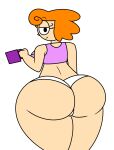  2022 ass behind_view big_ass big_booty half-closed_eyes half-dressed holding_cup la-artist322_(artist) looking_at_viewer looking_back looking_behind lottie_(jjsponge120) lottie_the_wonder_girl tagme thicc thicc_lottie thicc_thighs viewed_from_behind 