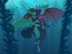 1boy 1girl activision aquaphilia asphyxiation breasts breathplay bubbles crossover cynder delta_hooves drowning fan_character feet female grope hasbro hugging intimate kelp kissing male my_little_pony puppybirb romantic spyro_the_dragon tagme the_legend_of_spyro underwater